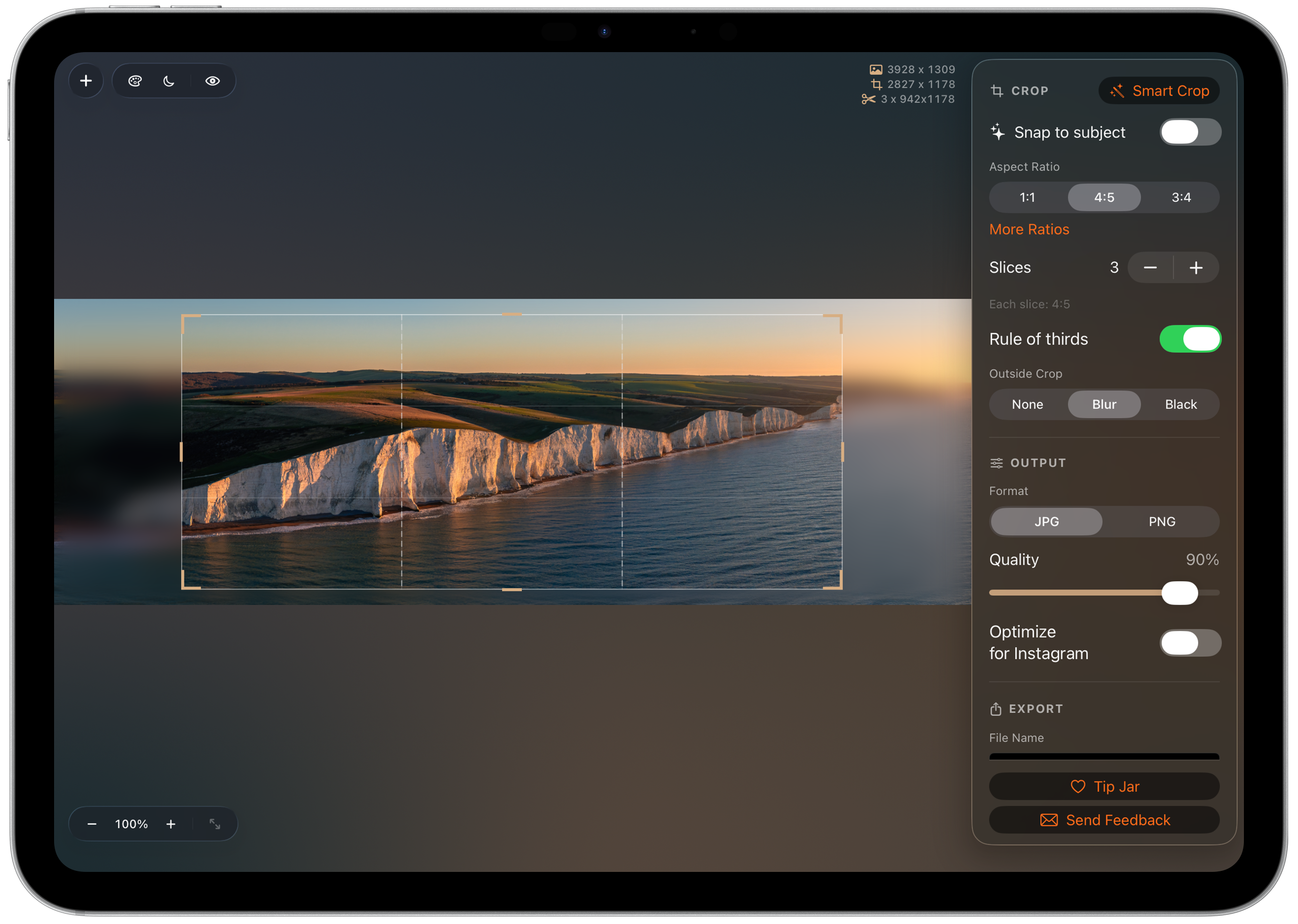 Image Slice on iPad